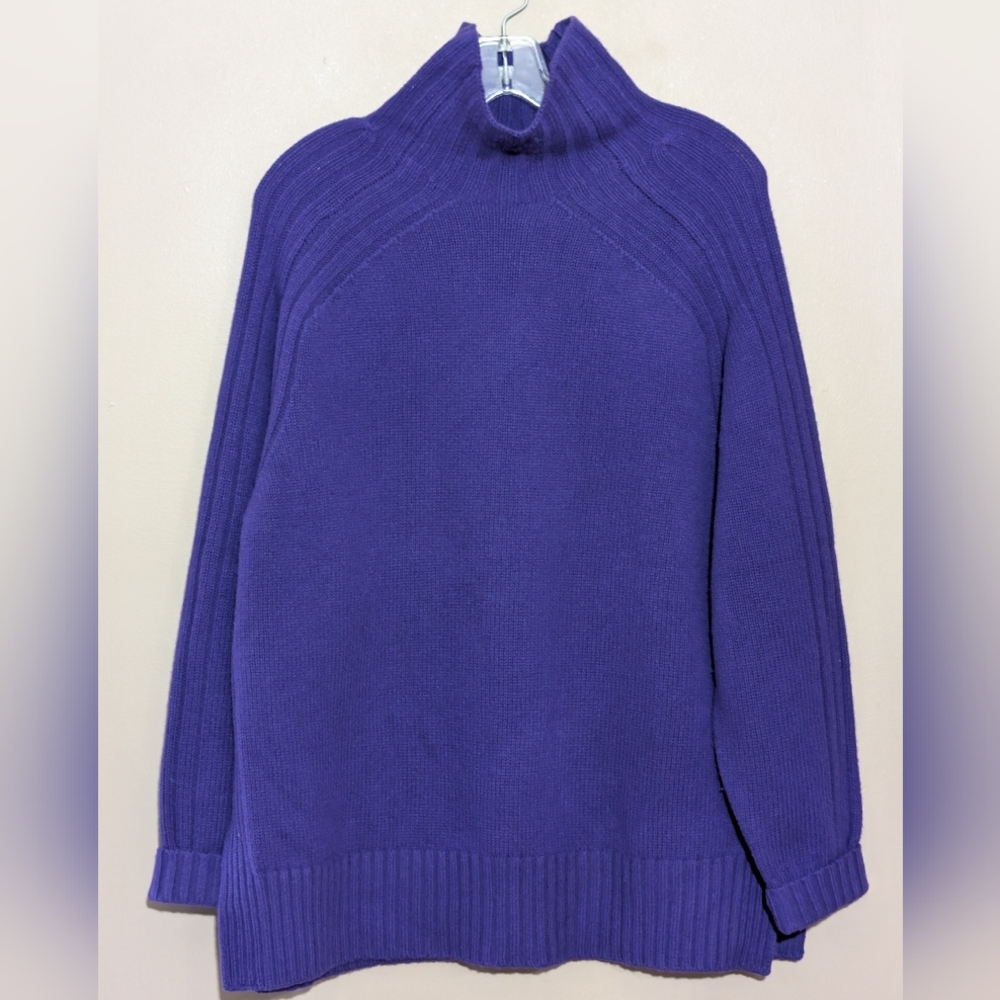 Ralph Lauren Merino Wool Cashmere Sweater, Size:Large, Color:Purple